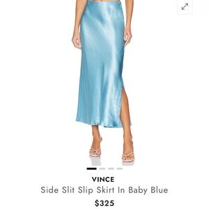 NWT Vince Side Slit Slip Skirt in Fountain Blue